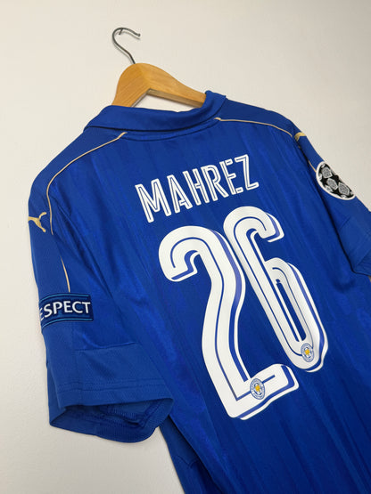Riyad Mahrez Leicester City FC 2015-16 home football shirt (L)