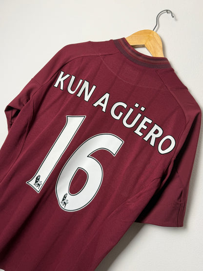 Sergio Aguero Manchester City 2012-13 away football shirt (L)