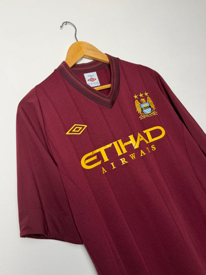 Sergio Aguero Manchester City 2012-13 away football shirt (L)