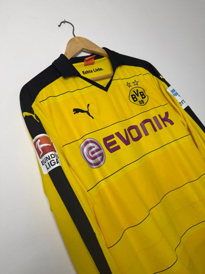 Marco Reus Borussia Dortmund 2015-16 long sleeve home football shirt (M)