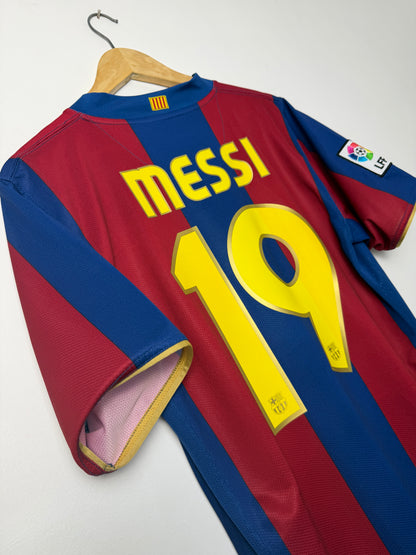 Lionel Messi FC Barcelona 2007-08 home football shirt (M)