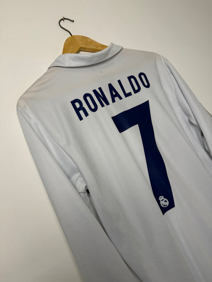 Cristiano Ronaldo Real Madrid CF 2016-17 long sleeve home football shirt (M)