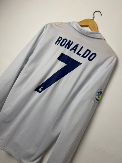 Cristiano Ronaldo Real Madrid CF 2016-17 long sleeve home football shirt (M)