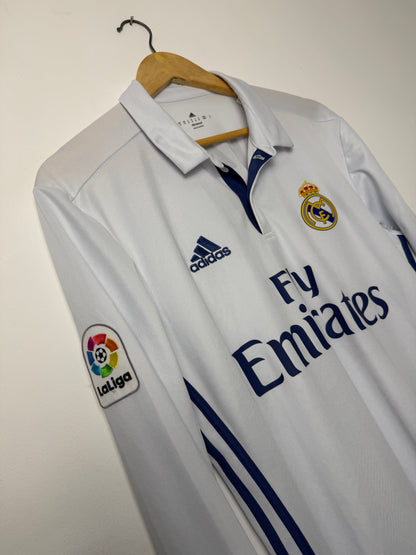 Cristiano Ronaldo Real Madrid CF 2016-17 long sleeve home football shirt (M)