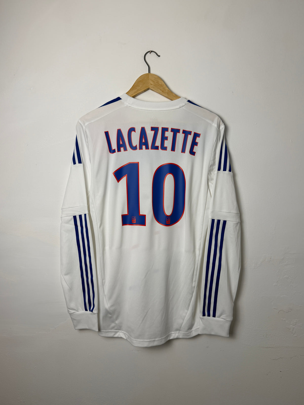 Alexandre Lacazette Olympique Lyonnais 2012-13 long sleeve home football shirt (M)
