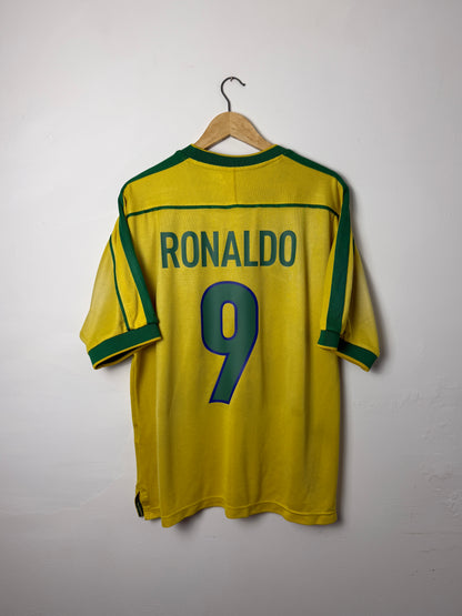 Ronaldo Nazario Brazil 1998 home football shirt (L)