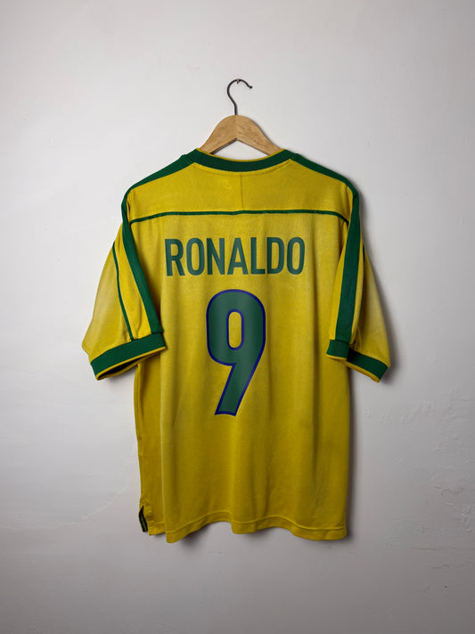 Ronaldo Nazario Brazil 1998 home football shirt (L)