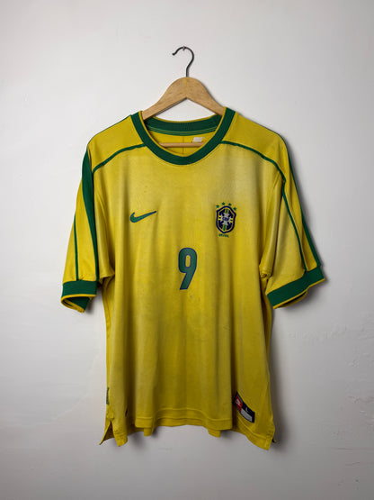 Ronaldo Nazario Brazil 1998 home football shirt (L)