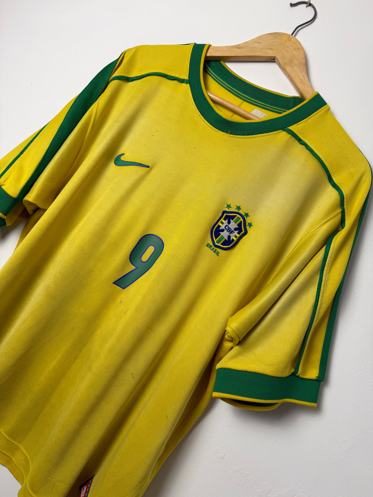 Ronaldo Nazario Brazil 1998 home football shirt (L)