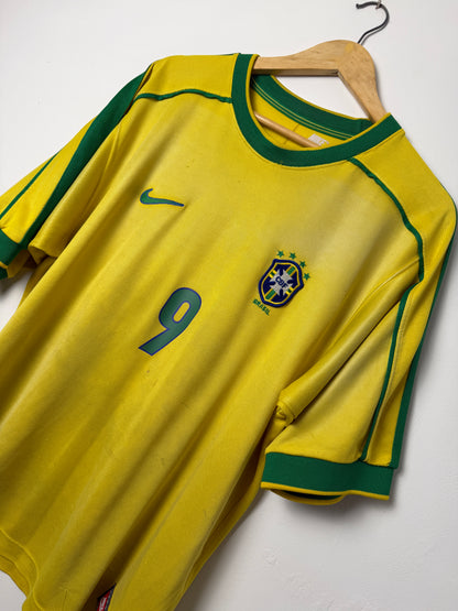 Ronaldo Nazario Brazil 1998 home football shirt (L)