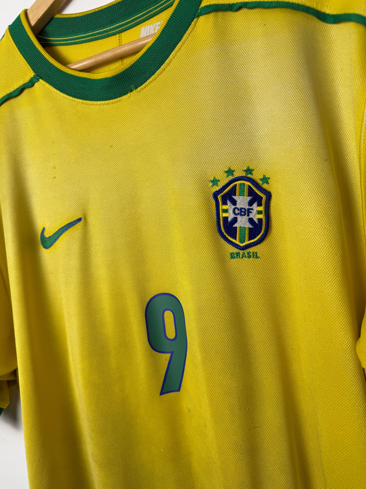 Ronaldo Nazario Brazil 1998 home football shirt (L)