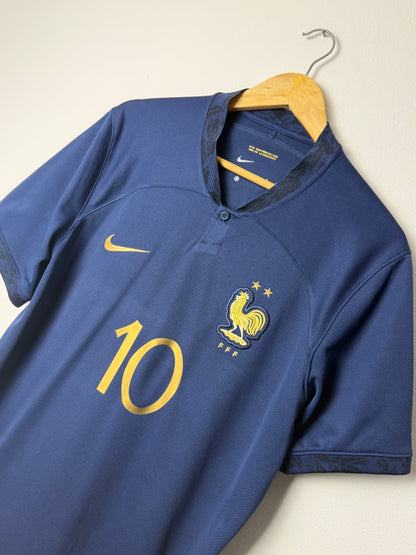 Kylian Mbappe France 2022 home football shirt (L)