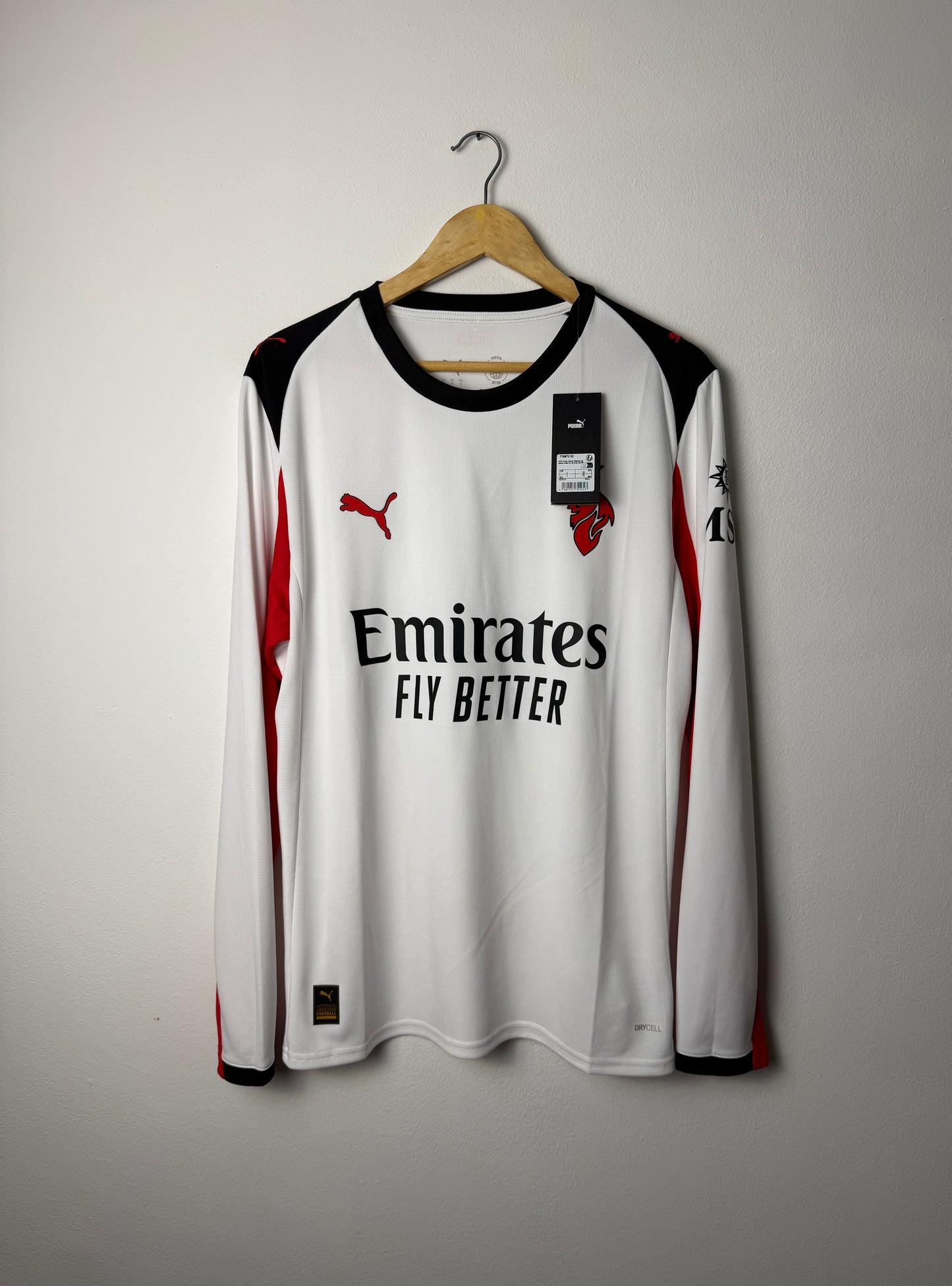 Christian Pulisic AC Milan 2025-26 long sleeve away football shirt (L)