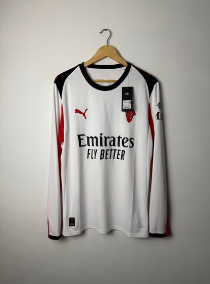 Christian Pulisic AC Milan 2025-26 long sleeve away football shirt (L)