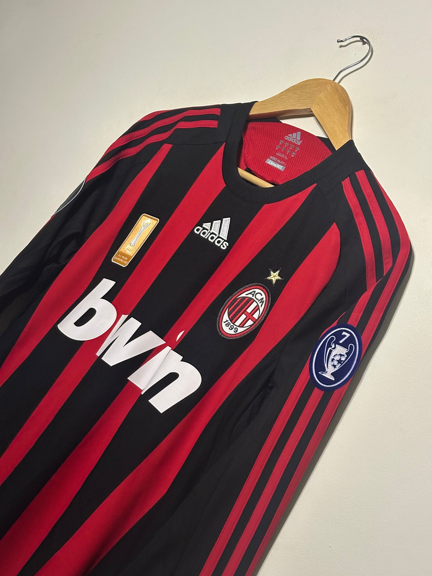 Ronaldinho AC Milan 2008-09 long sleeve home football shirt (M)