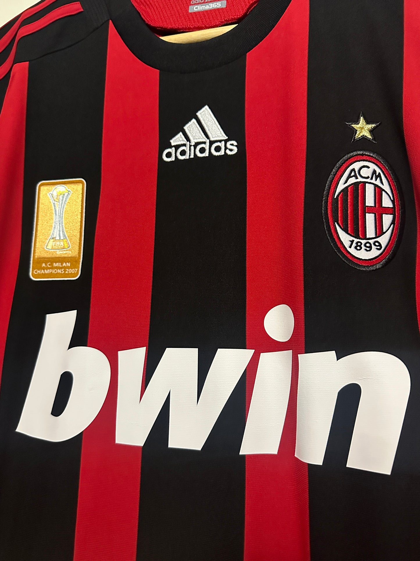 Ronaldinho AC Milan 2008-09 long sleeve home football shirt (M)