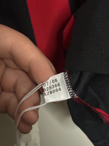 Ronaldinho AC Milan 2008-09 long sleeve home football shirt (M)