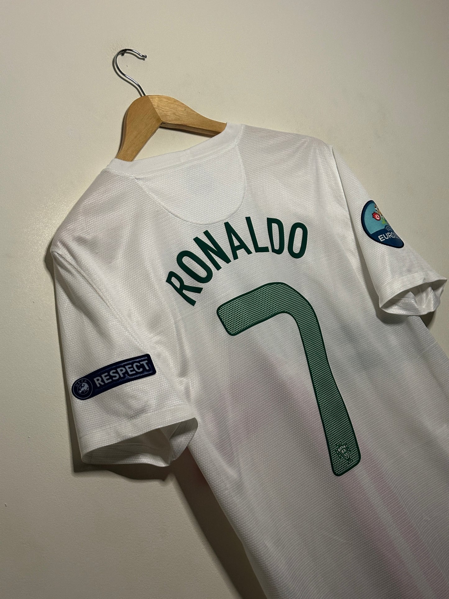 Cristiano Ronaldo Portugal 2012 Euro away football shirt (M)