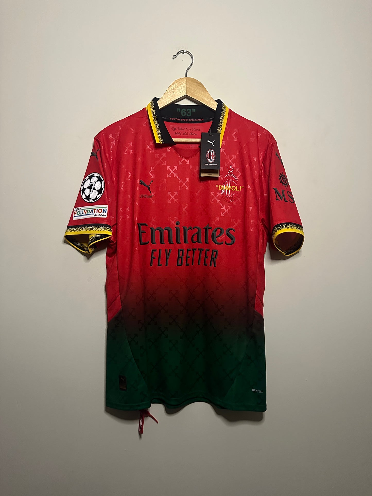 Tijjani Reijnders AC Milan 2024-25 fourth x Off White home football shirt (L)