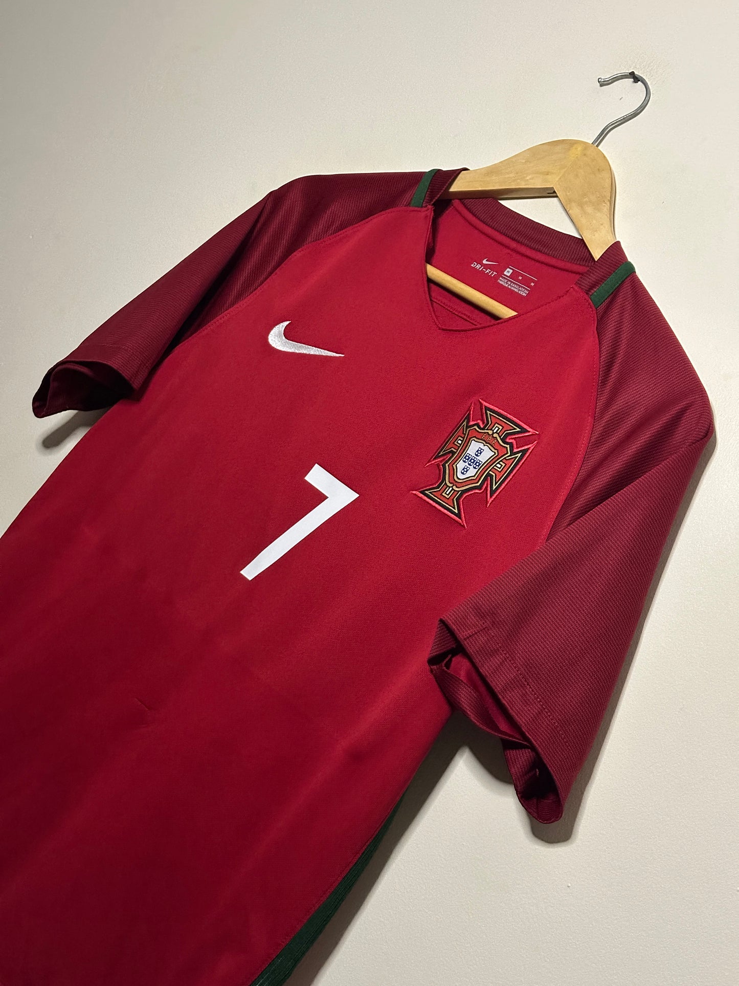Cristiano Ronaldo Portugal 2016 home football shirt (M)