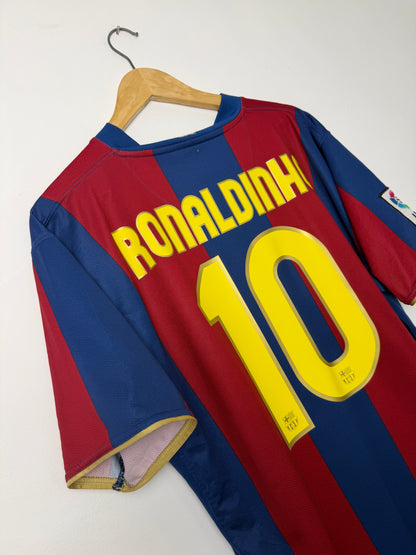 Ronaldinho FC Barcelona 2007-08 home football shirt (XL)
