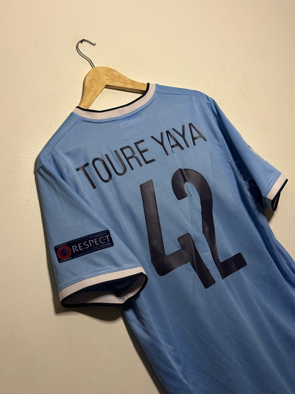 Yaya Toure Manchester City FC 2013-14 home football shirt (L)
