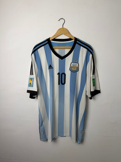 Lionel Messi Argentina 2014 World Cup home football shirt (XXL)