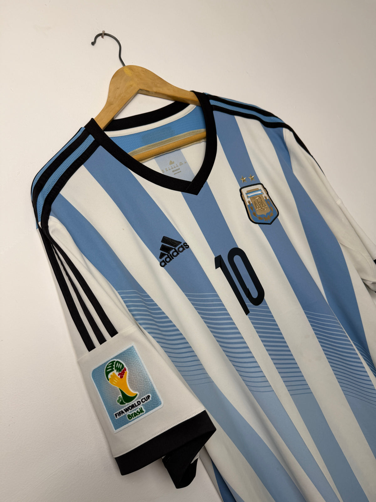Lionel Messi Argentina 2014 World Cup home football shirt (XXL)