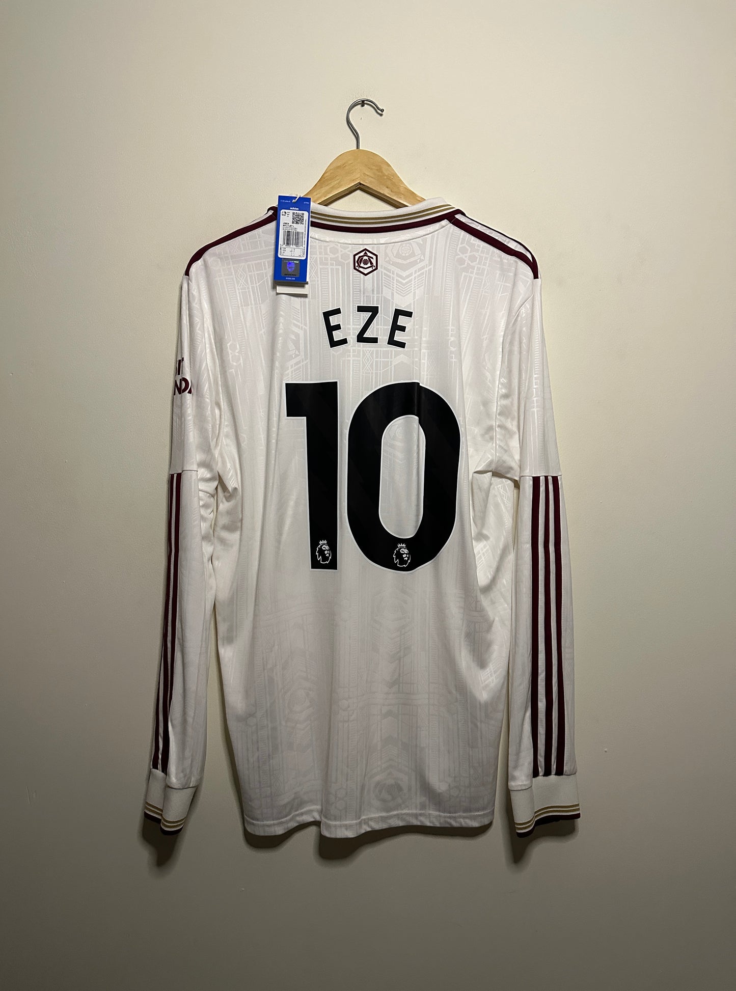 Eberechi Eze Arsenal FC 2025-26 long sleeve third football shirt (L)