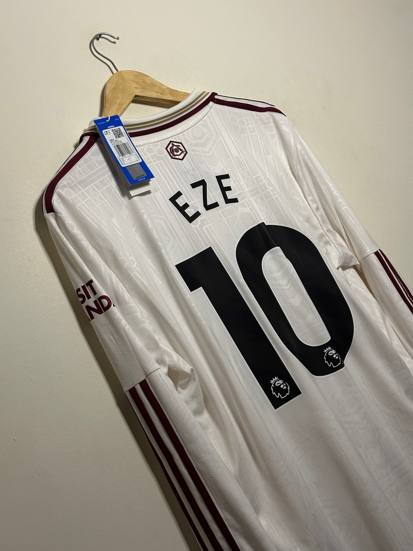 Eberechi Eze Arsenal FC 2025-26 long sleeve third football shirt (L)