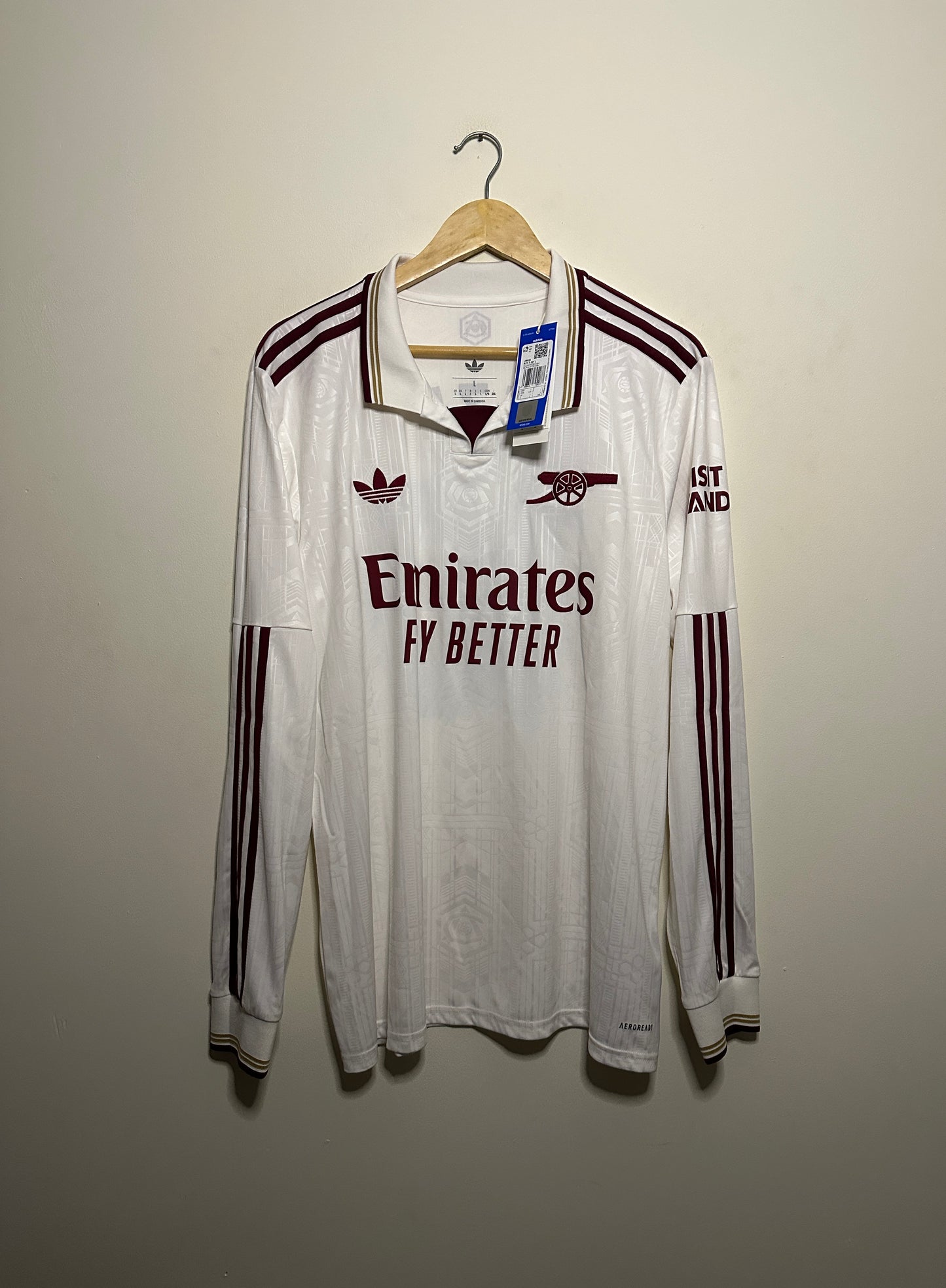 Eberechi Eze Arsenal FC 2025-26 long sleeve third football shirt (L)