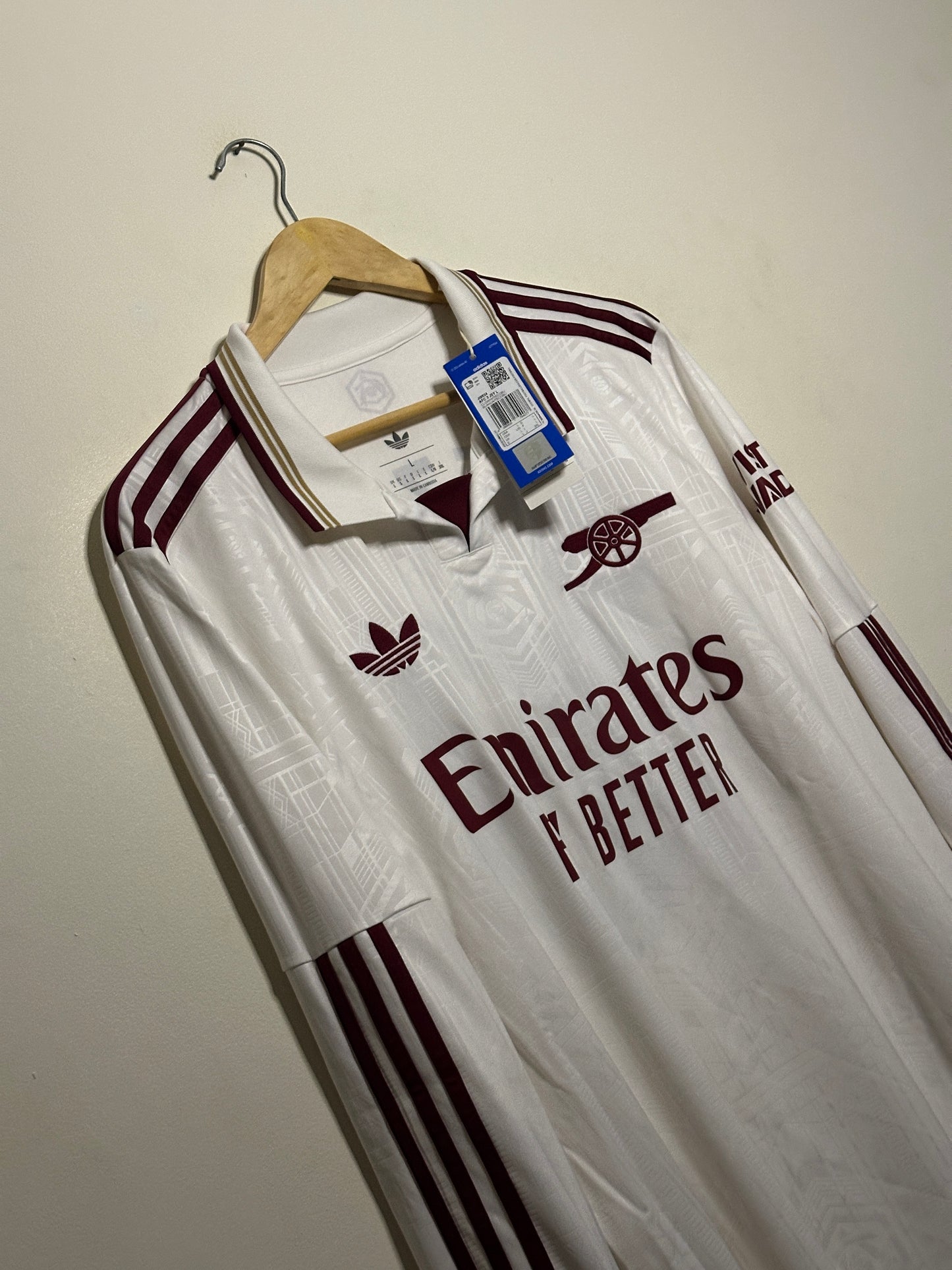 Eberechi Eze Arsenal FC 2025-26 long sleeve third football shirt (L)