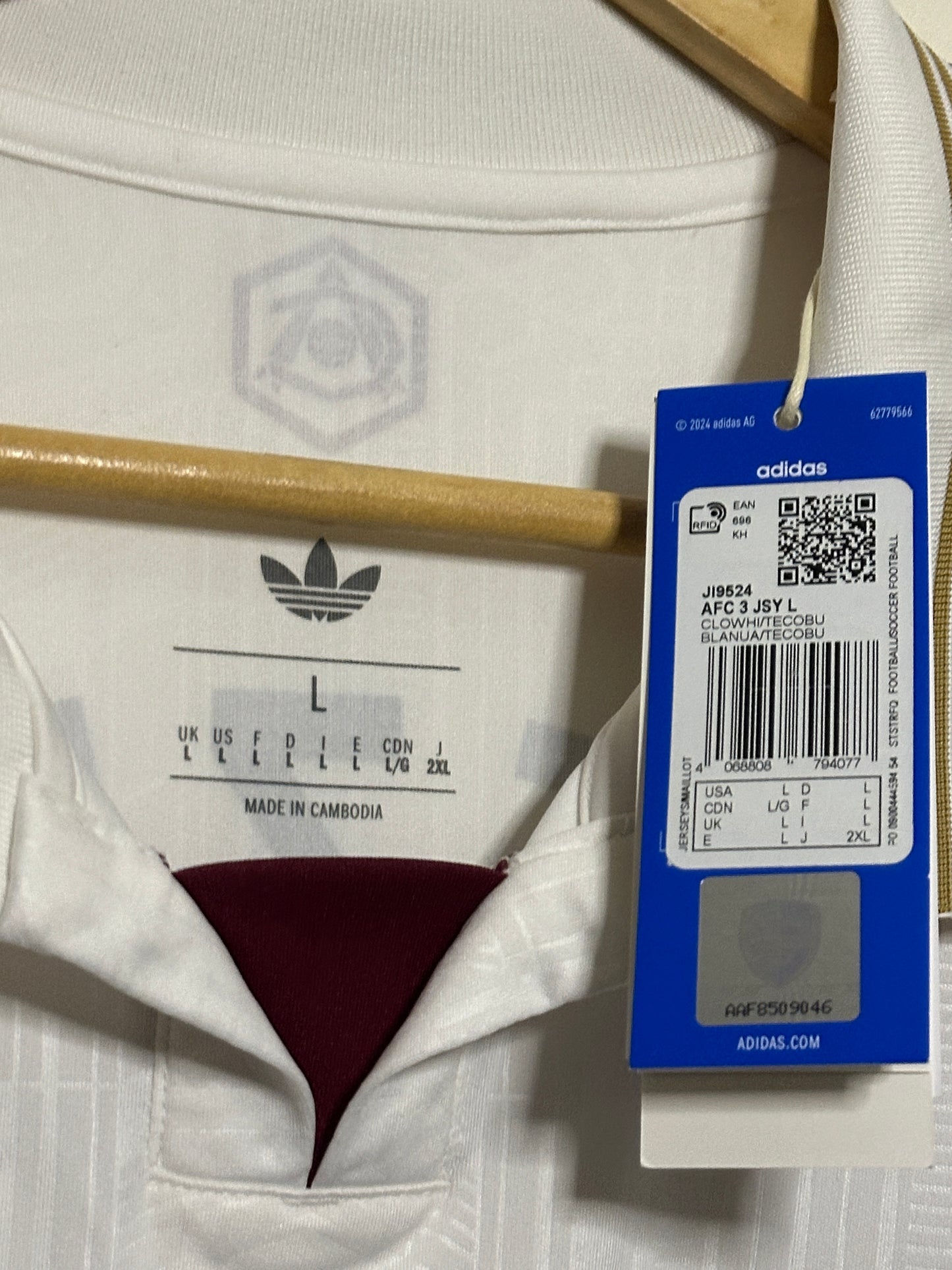 Eberechi Eze Arsenal FC 2025-26 long sleeve third football shirt (L)