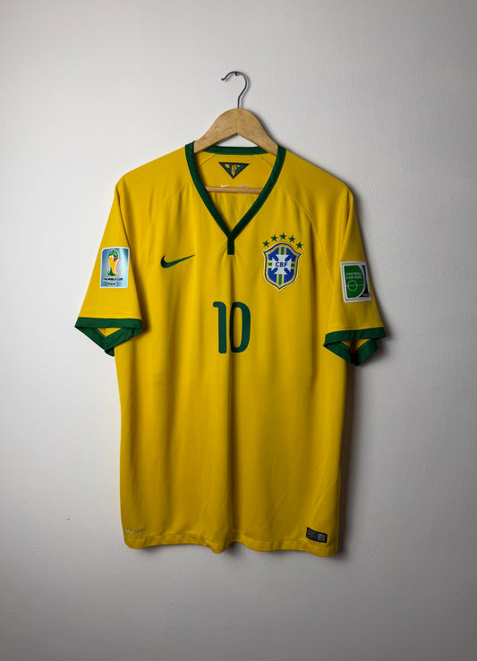 Neymar JR Brazil 2014 home football shirt (XL)