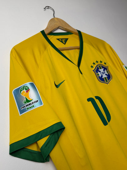 Neymar JR Brazil 2014 home football shirt (XL)