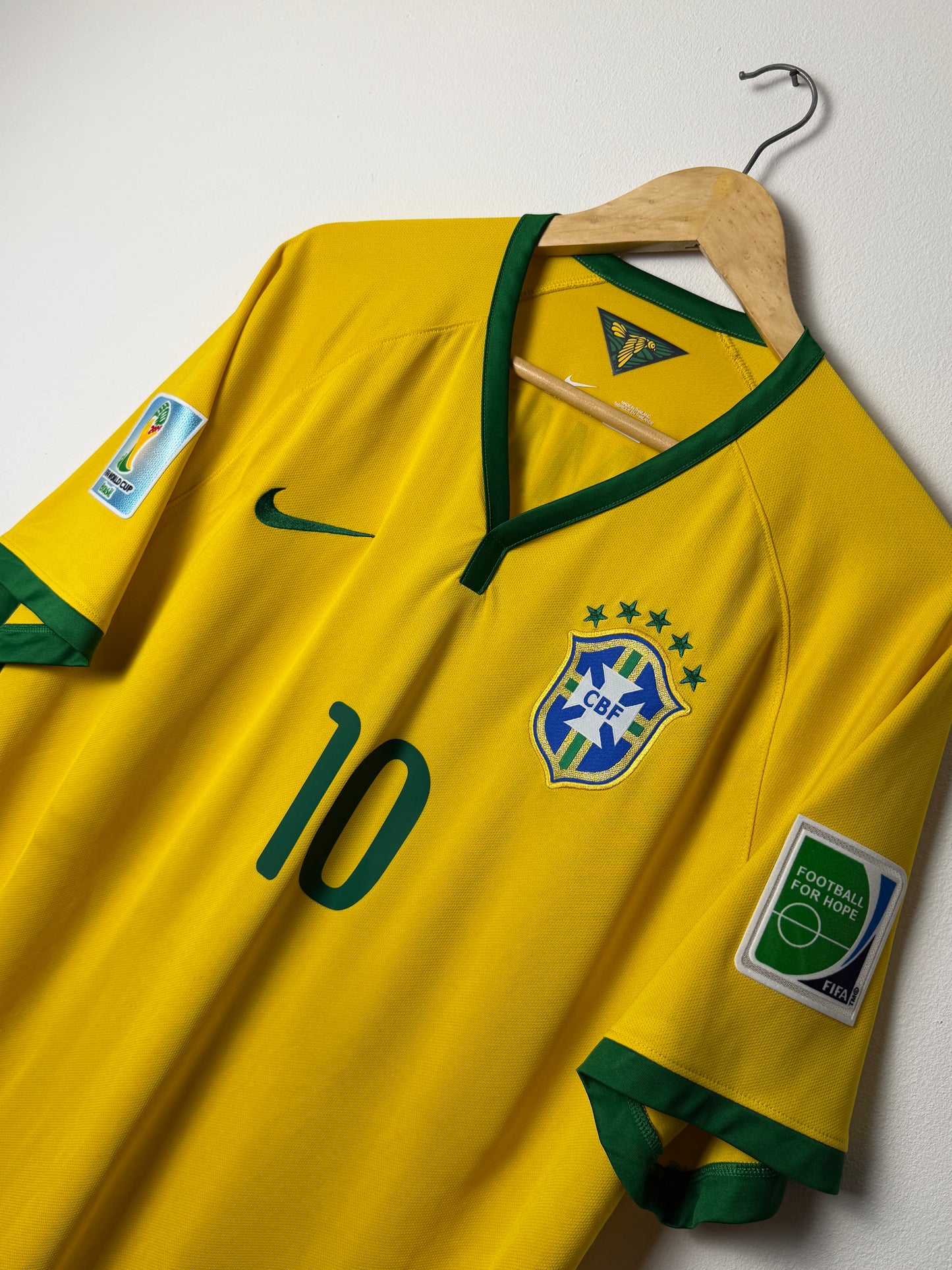 Neymar JR Brazil 2014 home football shirt (XL)