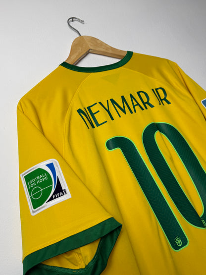 Neymar JR Brazil 2014 home football shirt (XL)