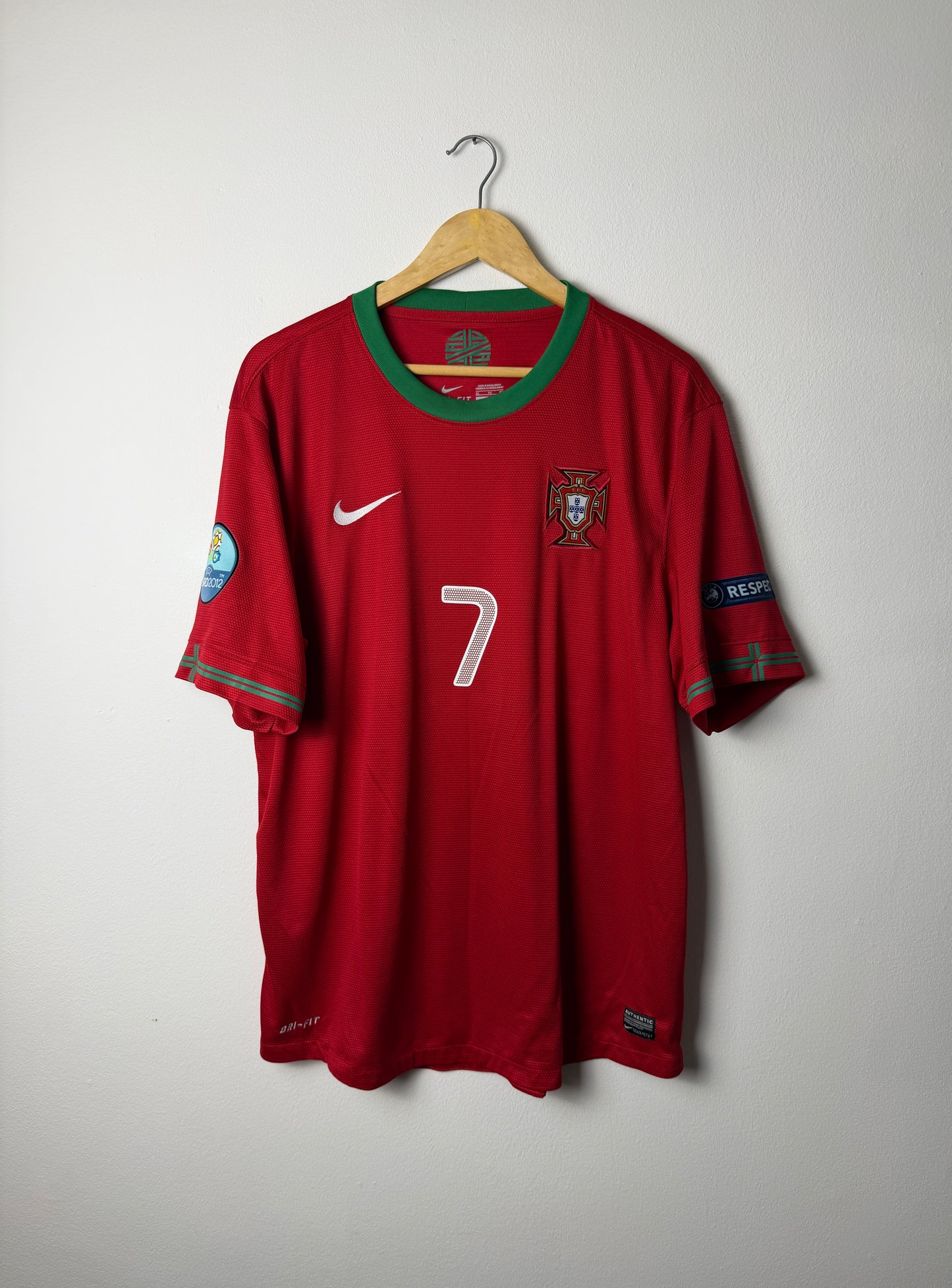Cristiano Ronaldo Portugal 2012 home football shirt (XL)