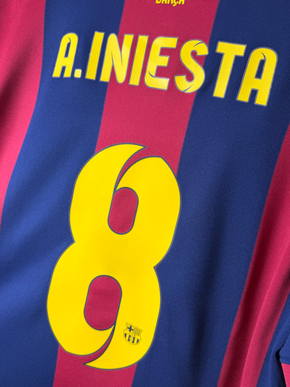 Andres Iniesta FC Barcelona 2014-15 home football shirt (XL)