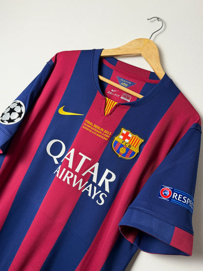 Andres Iniesta FC Barcelona 2014-15 home football shirt (XL)