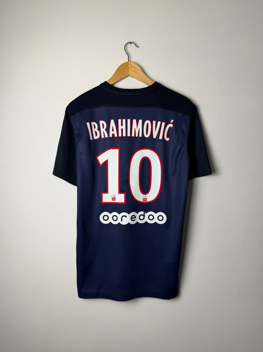 Zlatan Ibrahimovic PSG 2015-16 home football shirt (M)