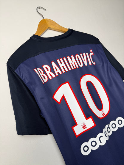Zlatan Ibrahimovic PSG 2015-16 home football shirt (M)