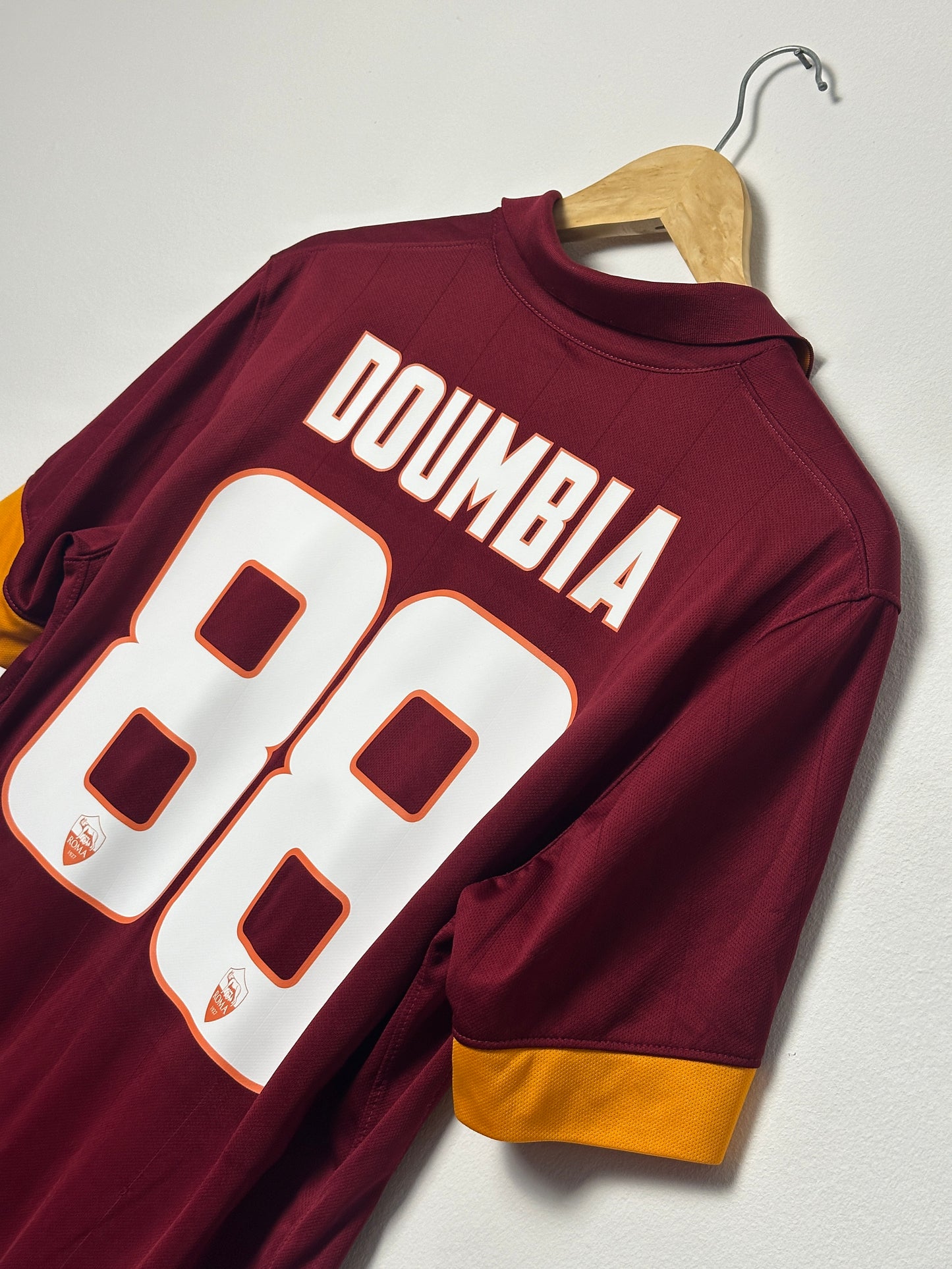 Seydou Doumbia AS Roma 2014-15 home football shirt (M)