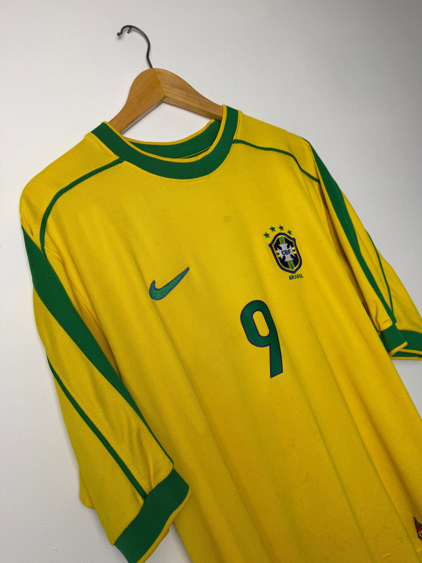 Ronaldo Nazario Brazil 1998 home football shirt (L)