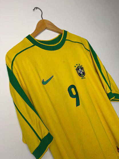 Ronaldo Nazario Brazil 1998 home football shirt (L)