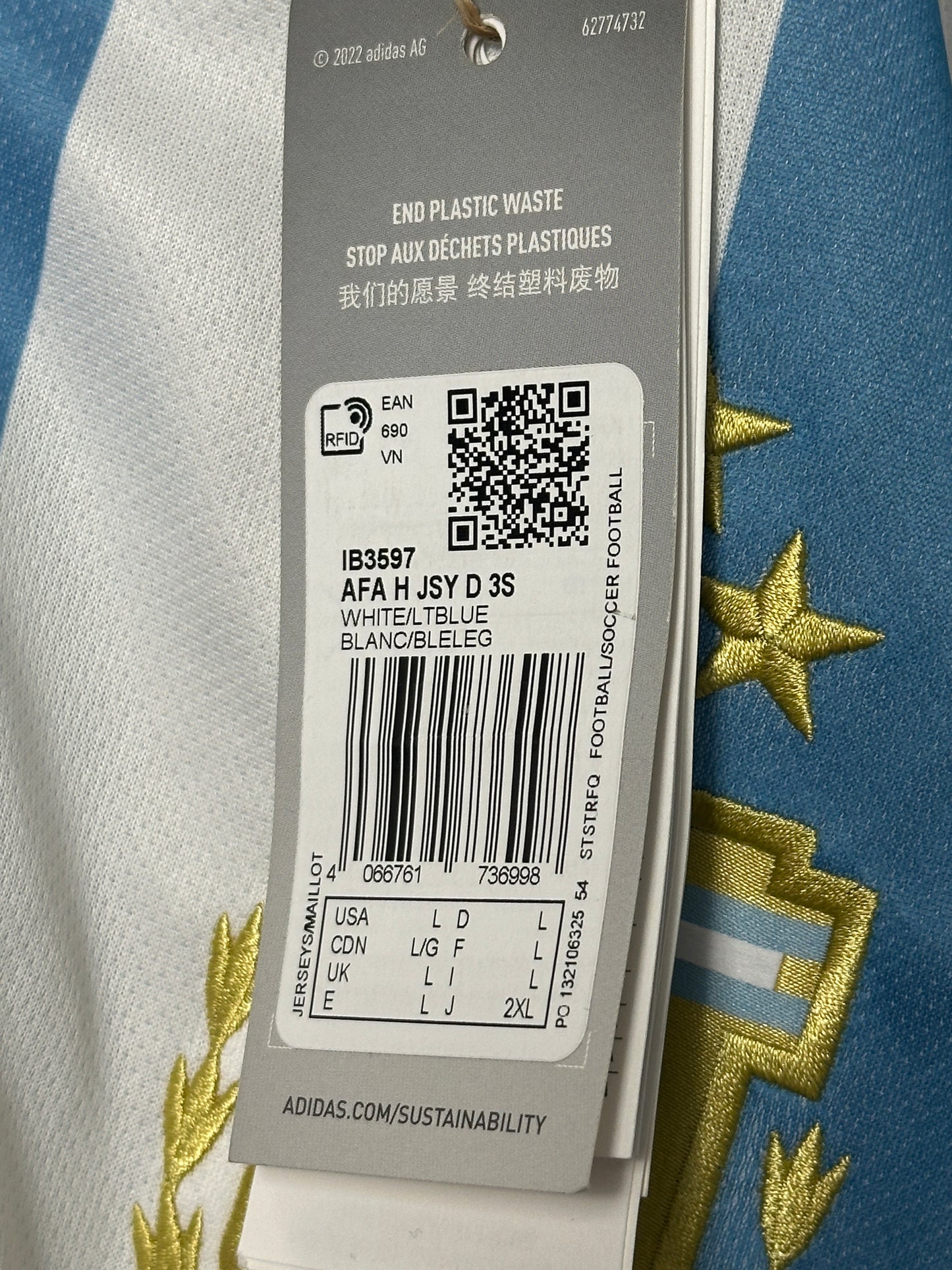 Lionel Messi Argentina 2024 home football shirt (L)