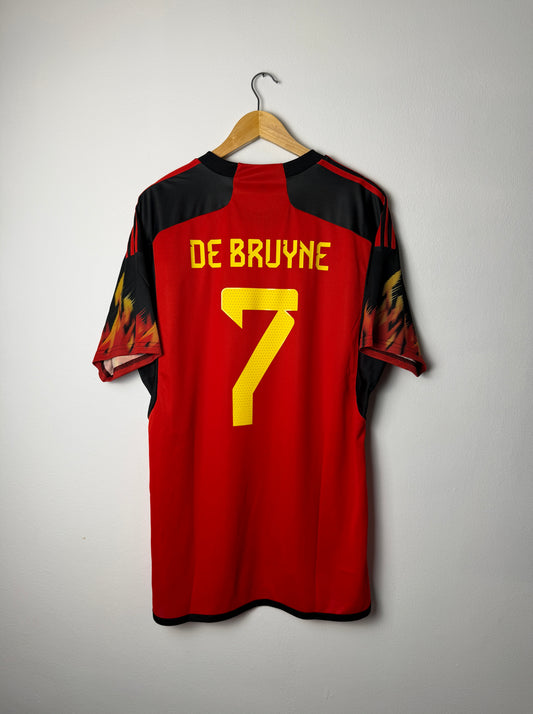 Kevin De Bruyne Belgium 2022 home football shirt (XL)