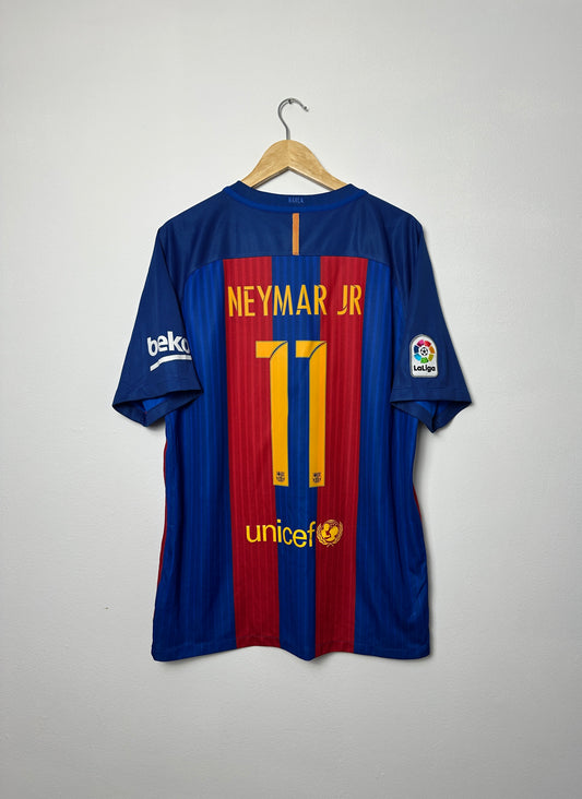 Neymar JR FC Barcelona 2016-17 home football shirt (XL)