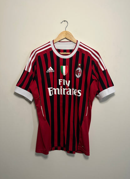 Zlatan Ibrahimovic AC Milan 2011-12 home football shirt (M)