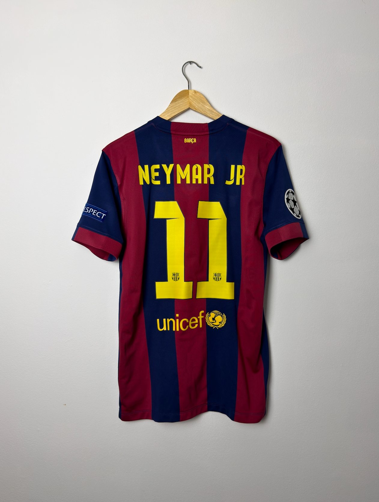 Neymar JR FC Barcelona 2014-15 Champions League final home football shirt (M)